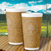 Nautical Rope Monogram Map Brown カフェラテマグ