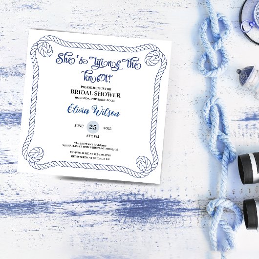 Nautical Rope she’s Tying the Knot  Bridal Shower  招待状