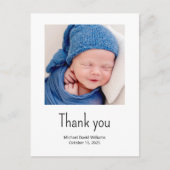 Nautical Sailboat Baby Boy Photo Shower Thank You  ポストカード (正面)