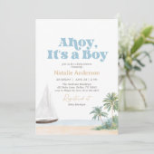 Nautical Sailboat Baby Shower 招待状 (スタンド正面)