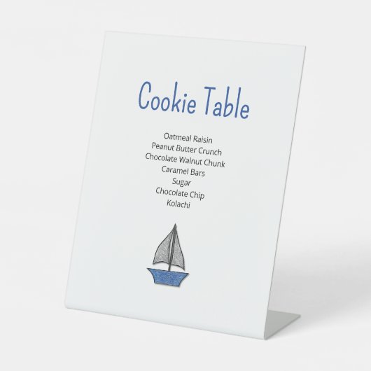 Nautical Sailboat Cookie Table Boy Baby Shower  台座サイン (正面)