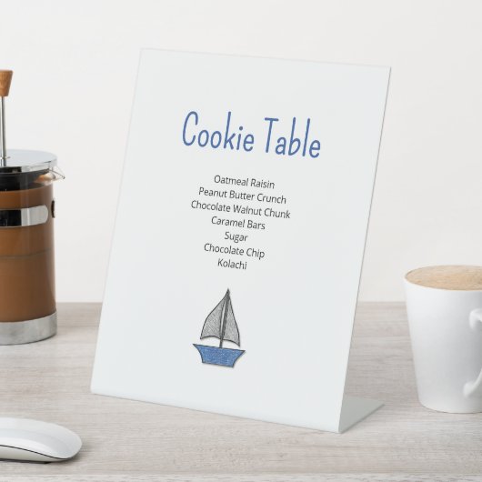 Nautical Sailboat Cookie Table Boy Baby Shower 台座サイン (インサイチュ)