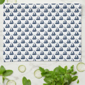 Nautical Sailboat Kitchen Towel キッチンタオル (折り畳み)