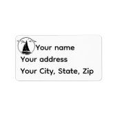 Nautical sailboat/ship/vessel black silhouette ラベル (正面)