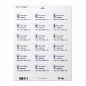 Nautical sailboat/ship/vessel blue silhouette ラベル (フルシート)