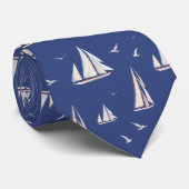 Nautical Sailboats and Seagulls  ネクタイ (ロール)