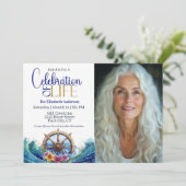 Nautical Sailing Wheel Celebration Of Life 招待状 (スタンド正面)