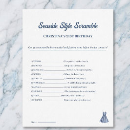 Nautical Scramble Birthday Party Game One Sheet