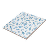 Nautical Sea Creatures Doodle Pattern タイル (側面)