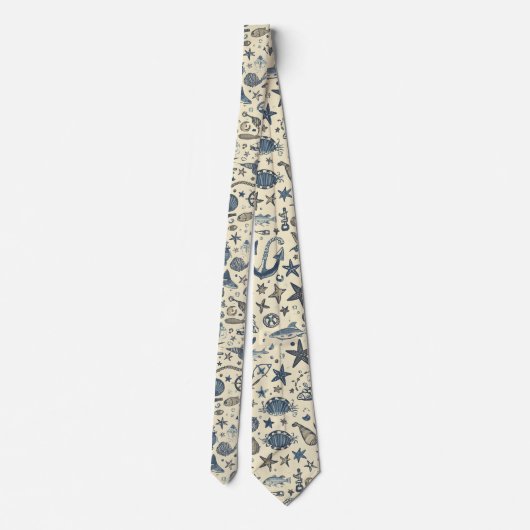 Nautical Sea Life Custom Necktie ネクタイ (裏面)