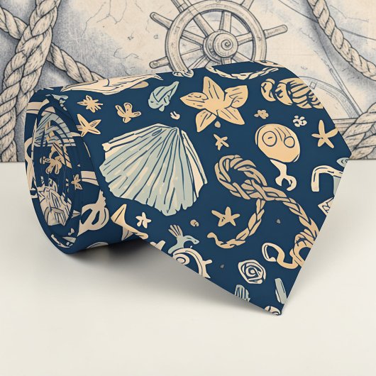 Nautical Sea Life Custom Necktie ネクタイ