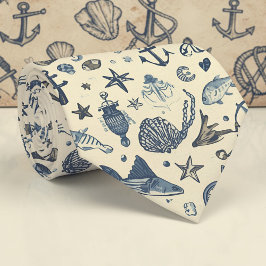 Nautical Sea Life Custom Necktie ネクタイ