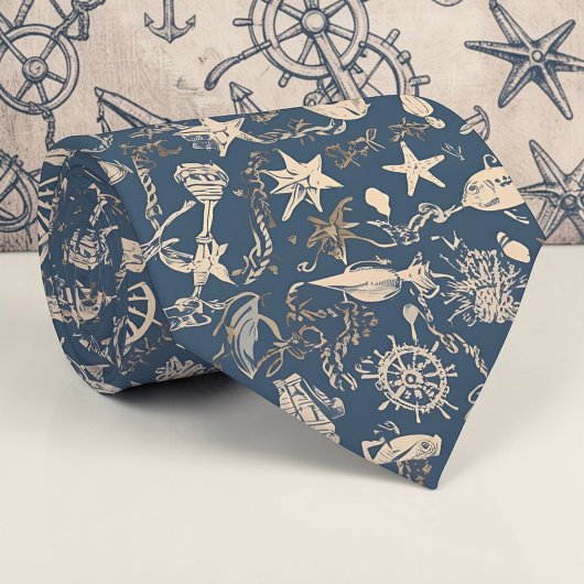 Nautical Sea Life Custom Necktie ネクタイ