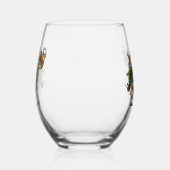 Nautical Sea Turtle Anchor Ship Wheel Blue ステムなしワイングラス (左)