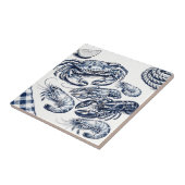 Nautical Seafood Lobster Crab Sketch タイル (側面)