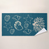 Nautical Seashell Bath Towel バスタオル (バスタオル)
