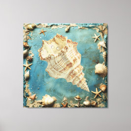 Nautical Seashell Canvas Wall Art キャンバスプリント