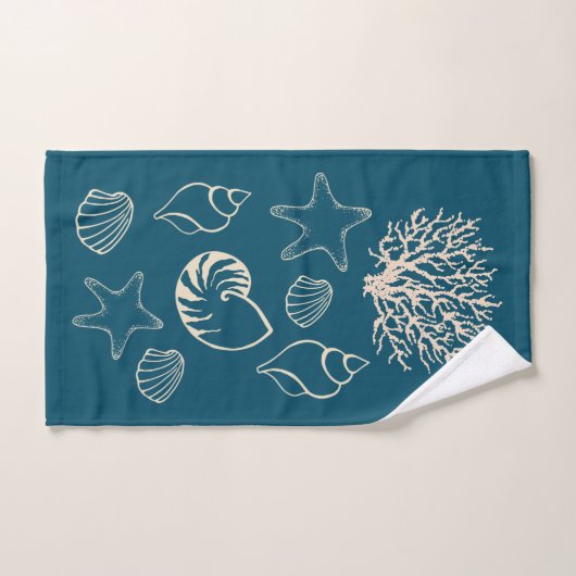 Nautical Seashells Bath Towel Set バスタオルセット (ハンドタオル)