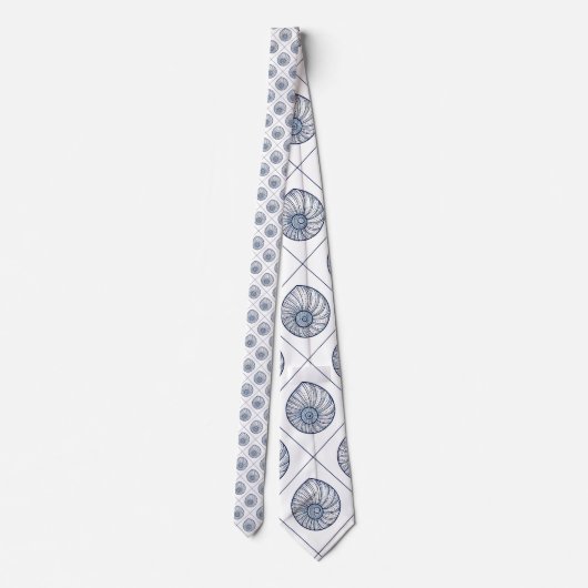 Nautical Seashells Custom Necktie ネクタイ (裏面)