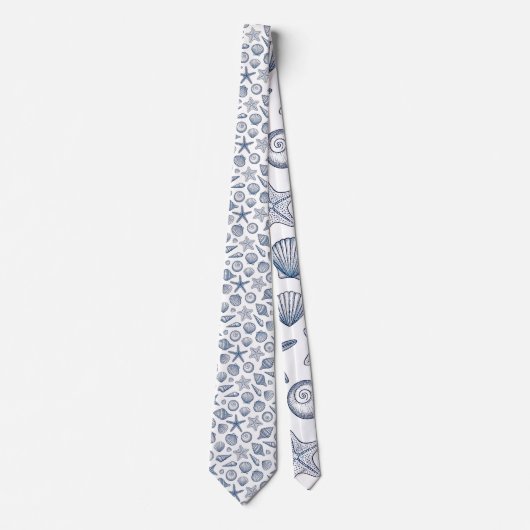 Nautical Seashells Custom Necktie ネクタイ (正面)