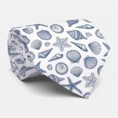 Nautical Seashells Custom Necktie ネクタイ (ロール)
