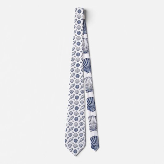 Nautical Seashells Custom Necktie ネクタイ (正面)