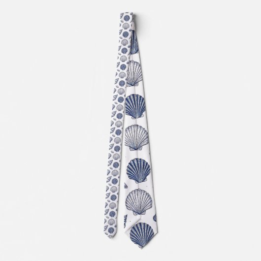 Nautical Seashells Custom Necktie ネクタイ (裏面)