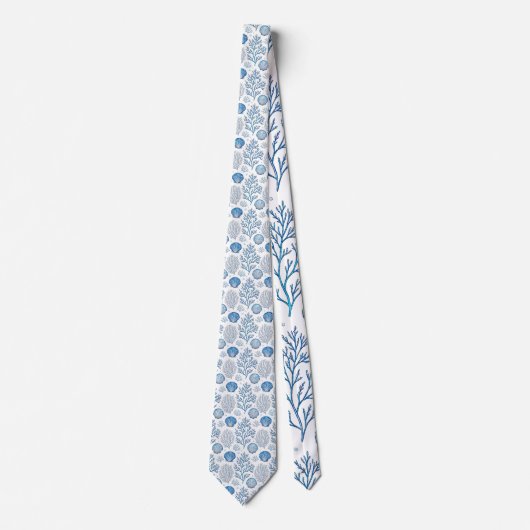 Nautical Seashells Custom Necktie ネクタイ (正面)
