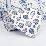 Nautical Seashells Custom Necktie ネクタイ<br><div class="desc">This custom necktie features a beautiful nautical design with seashells, perfect for adding a touch of the ocean to any outfit. Whether you're heading to a seaside vacation, a special event, or just want to express your love for the sea, this tie is a stylish and unique choice. Made with...</div>