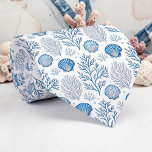 Nautical Seashells Custom Necktie ネクタイ<br><div class="desc">This custom necktie features a beautiful nautical design with seashells, perfect for adding a touch of the ocean to any outfit. Whether you're heading to a seaside vacation, a special event, or just want to express your love for the sea, this tie is a stylish and unique choice. Made with...</div>