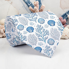 Nautical Seashells Custom Necktie ネクタイ