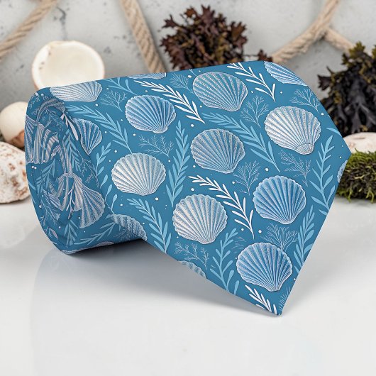 Nautical Seashells Custom Necktie ネクタイ