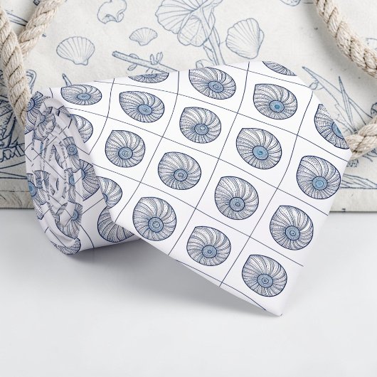 Nautical Seashells Custom Necktie ネクタイ