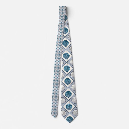 Nautical Seashells Custom Necktie ネクタイ (裏面)