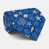 Nautical Seashells Custom Necktie ネクタイ (ロール)
