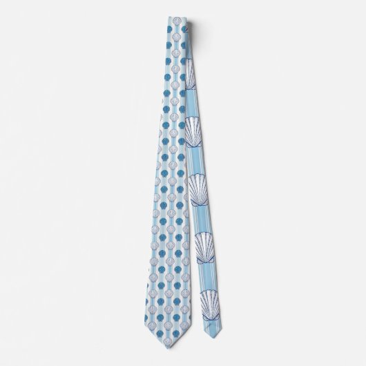 Nautical Seashells Custom Necktie ネクタイ (正面)