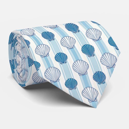 Nautical Seashells Custom Necktie ネクタイ (ロール)