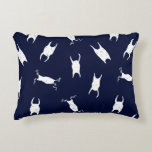 Nautical Shark Eggcase Print アクセントクッション<br><div class="desc">Awesome blue and white accent pillow featuring shark eggcases, with a speckled weathered effect. Perfect for shark enthusiasts, beach and ocean lovers.</div>