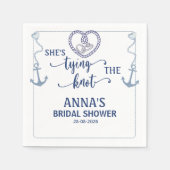Nautical Shes Tying the Knot Bridal Elegant Anchor スタンダードカクテルナプキン (正面)