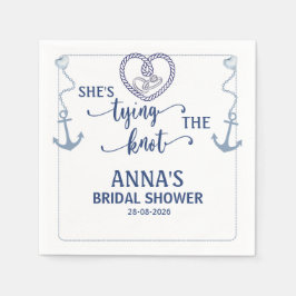 Nautical Shes Tying the Knot Bridal Elegant Anchor スタンダードカクテルナプキン