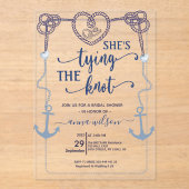 Nautical She's Tying the Knot Bridal Shower  アクリル招待状 (正面)