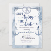 Nautical She's Tying the Knot Bridal Shower 招待状 (正面)