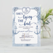 Nautical She's Tying the Knot Bridal Shower 招待状 (スタンド正面)