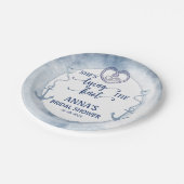 Nautical Shes Tying the Knot Bridal Shower Elegant ペーパープレート (アングル)