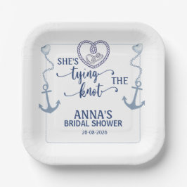 Nautical Shes Tying the Knot Bridal Shower Elegant ペーパープレート