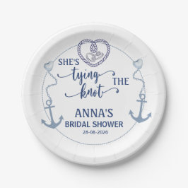 Nautical Shes Tying the Knot Bridal Shower Elegant ペーパープレート