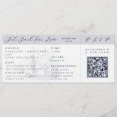 Nautical Ship Boarding Pass Destination Wedding  招待状 (正面)