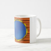 Nautical Ship Porthole Window with Blue Water コーヒーマグカップ (正面右)