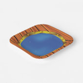 Nautical Ship Porthole Window with Blue Water ペーパープレート (傾斜あり)