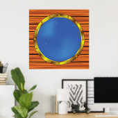 Nautical Ship Porthole Window with Blue Water ポスター (ホームオフィス)
